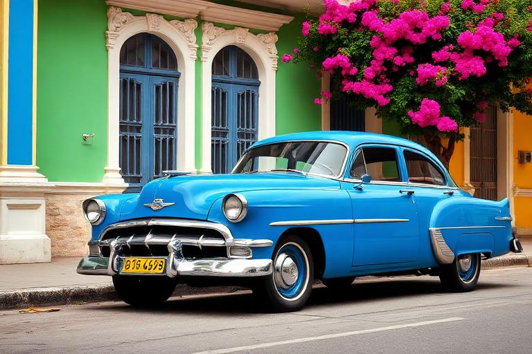 Carro clásico azul
